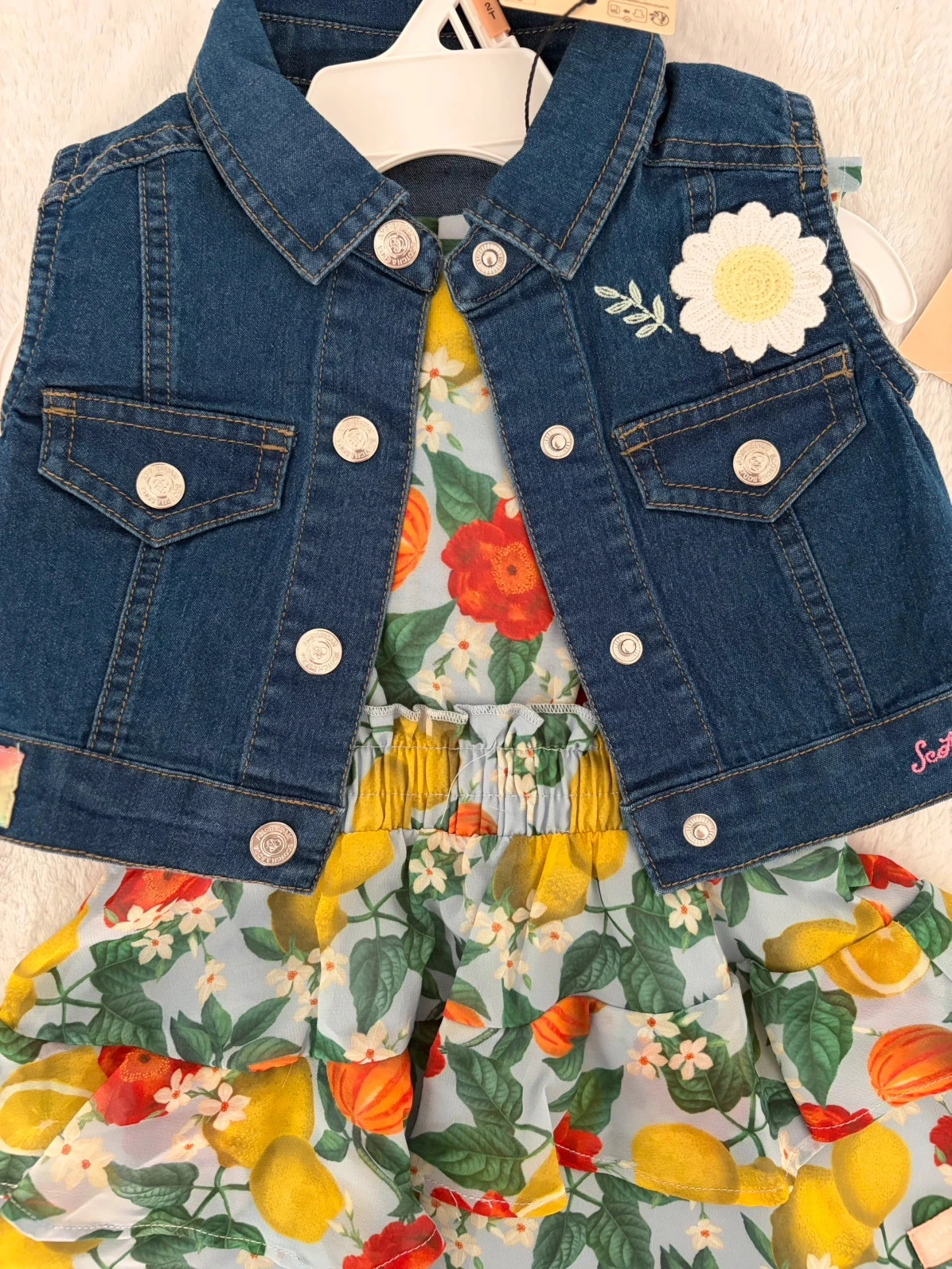 Lindo conjunto de vestido e jaqueta para menina tamanho 2 anos - Scotch & soda nova – photo 3